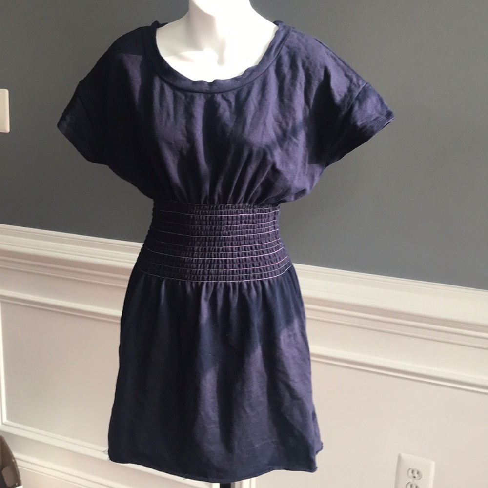 Design Lab Lord & Taylor Cotton Navy Mini Dress